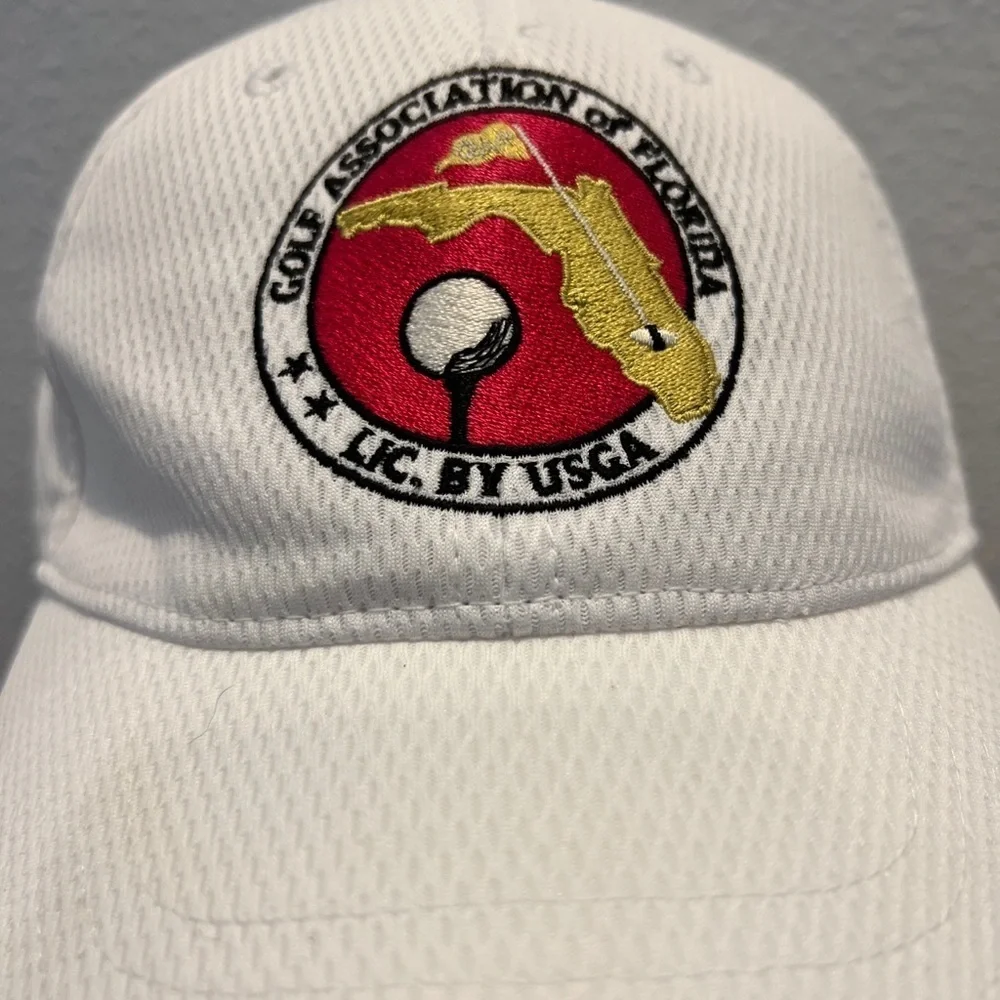 USGA Antigua Desert Dry Womens White Cap Hat Golf Association Of FL Adjustable